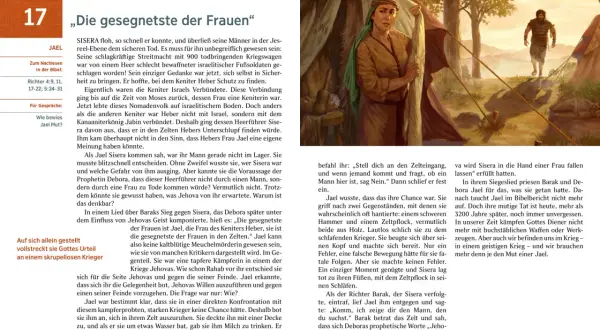 Jael, eine Frau aus der Bibel, schlägt den feindlichen Heerführer Sisera mit einem Zeltpflock.