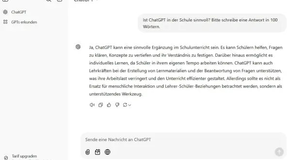 ChatGPT in der Schule: Ein Werkzeug zur Unterstützung von Schülern und Lehrern. Es hilft beim Klären von Fragen und individuellem Lernen.