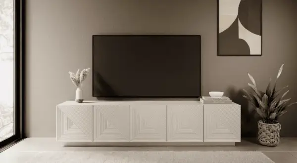 Idealna wysokość szafki RTV? Oblicz ją dla swojego TV i kanapy!