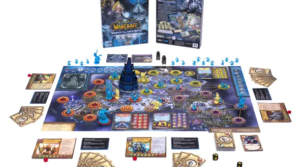 Gra planszowa z figurkami z uniwersum Warcraft. Gracze wcielają się w bohaterów walczących z Królem Liszem.