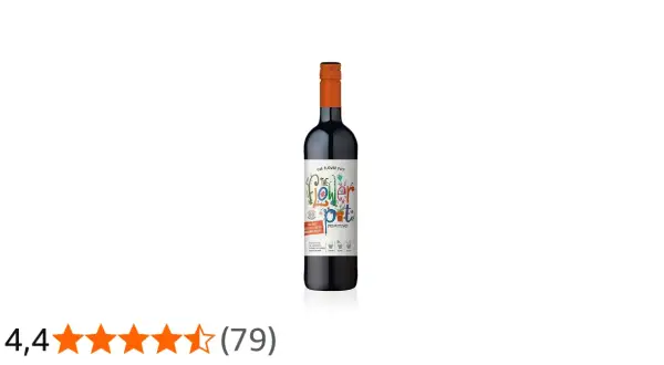 Flasche "The Flower Pot Primitivo" Wein mit bunter Etikettierung. Primitivo bei Wein steht für eine rote Rebsorte, bekannt für fruchtige Aromen.