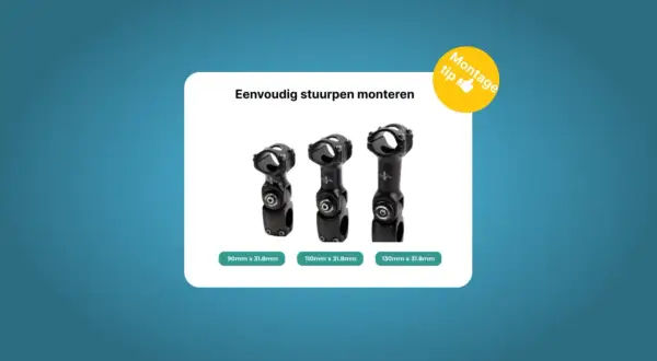 Drie stuurpennen voor fietsstuur verhogen, met maten 90, 110 en 130mm. Montage tip!