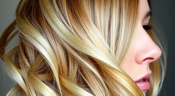 Piękne, falowane blond włosy z refleksami. Zastanawiasz się, jak często można nakładać toner na włosy, by utrzymać ten efekt?