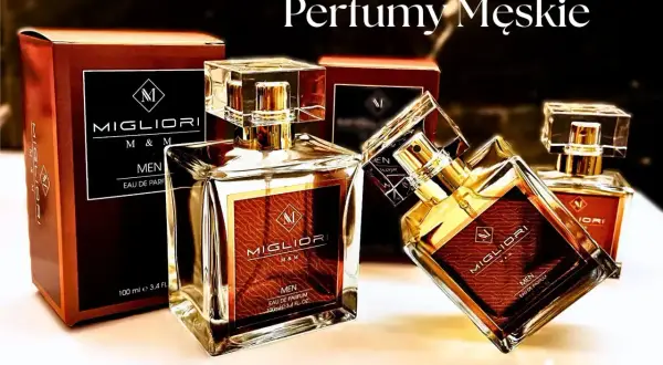 Eleganckie perfumy męskie Migliori w szklanych flakonach. Zapach, który utrwala zapach perfum i podkreśla męskość.