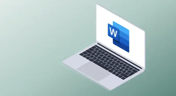 Laptop z ikoną programu Word. Idealny do pisania tekstów, tworzenia dokumentów i pracy z tekstem.