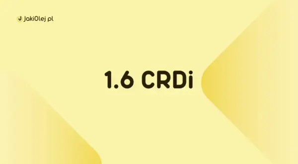 Logo JakiOleJ.pl i napis "1.6 CRDi" na żółtym tle.