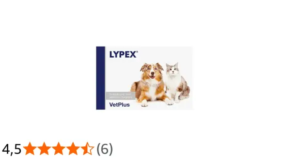 Lypex dla psa i kota, produkt VetPlus. Uroczy piesek i kotek na opakowaniu.