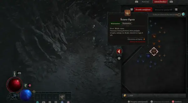 Diablo 4 czarodziej build: Ściana Ognia, umiejętność piromancji zadająca obrażenia od ognia.