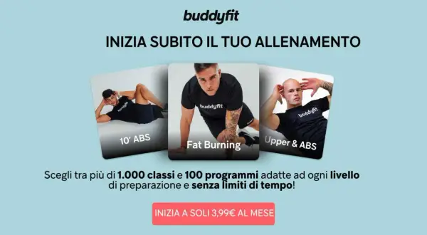 Allenamenti per addominali da seduti e in piedi, fat burning e upper body. Buddyfit offre corsi per tutti i livelli.