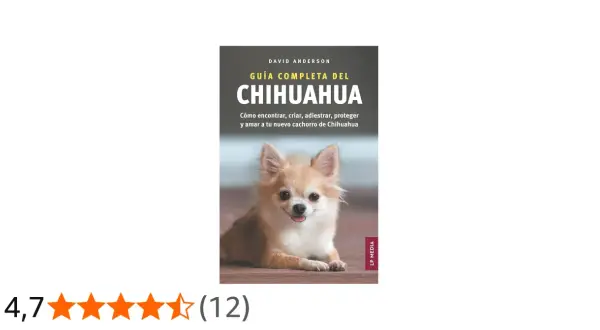 Adorable chihuahua (perro) sonriente en la portada de "Guía completa del Chihuahua".