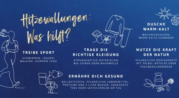 Tipps gegen hitzewallungen ohne wechseljahre: Sport, richtige Kleidung, Wechselduschen, gesunde Ernährung & Naturheilkunde.