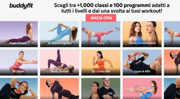 Allenamenti per il **total body**: Pilates, glutei, addominali e cardio per ogni livello. Inizia ora!