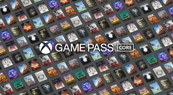 Game Pass Core: kolekcja gier z tytułami takimi jak Halo, Forza, Fallout, Doom, Gears i Among Us.