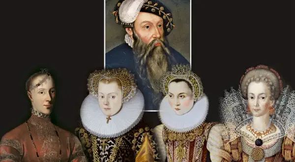 Gustav Vasa, omgiven av sina drottningar. Hans död är en del av Sveriges historia.
