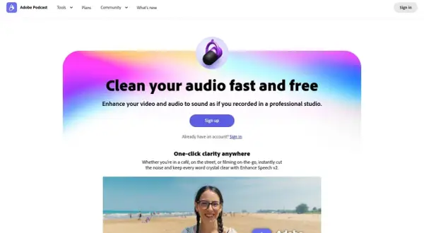 Adobe Podcast offers a free noise reduction plugin to clean your audio fast. Enhance your recordings for professional studio sound.