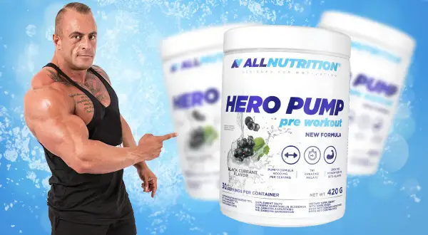 Kulturysta wskazuje na suplement Hero Pump pre workout. Dowiedz się, ile cytruliny przed treningiem zapewni Ci ten produkt.