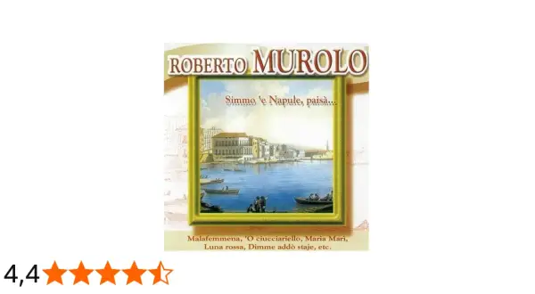 Copertina album "Simmo 'e Napule, paisà..." di Roberto Murolo, con un dipinto di Napoli e le sue canzoni.