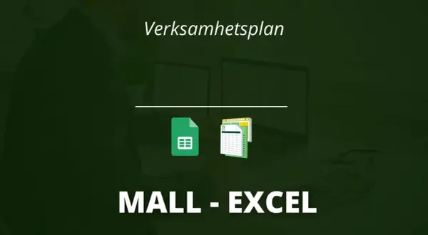 Verksamhetsplan mall i Excel. En mall för att planera din verksamhet.