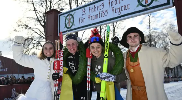 Vinnare firas efter Vasaloppet. Frågan "hur långt" är besvarad med en imponerande prestation.