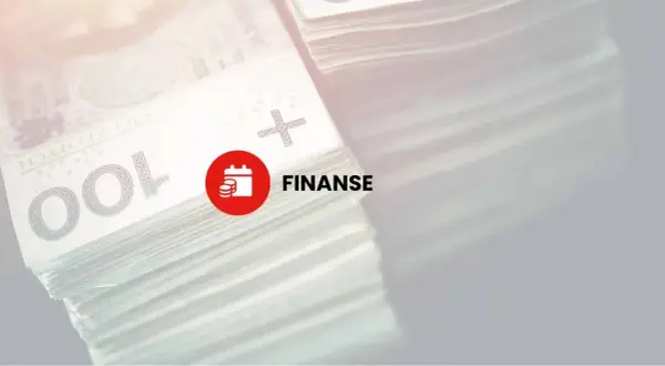 Stos banknotów 100 zł z ikoną kalendarza i napisem FINANSE. Pit 6.