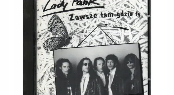 Okładka Lady Pank "Zawsze tam gdzie ty" z motylem i zespołem.