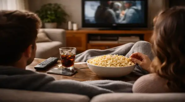 Para ogląda filmy na faktach, zajadając się popcornem i popijając colę.