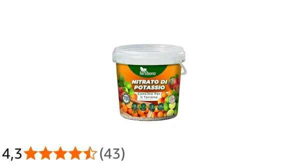 Secchio di nitrato di potassio Fertibono, concime per il terreno, ideale per agrumi e alberi da frutto, per eliminare i ceppi e favorire la crescita.