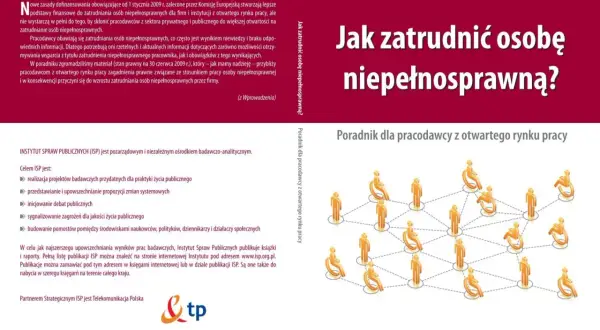 Grafika przedstawia schemat połączeń między ludźmi, w tym osobami na wózkach inwalidzkich.