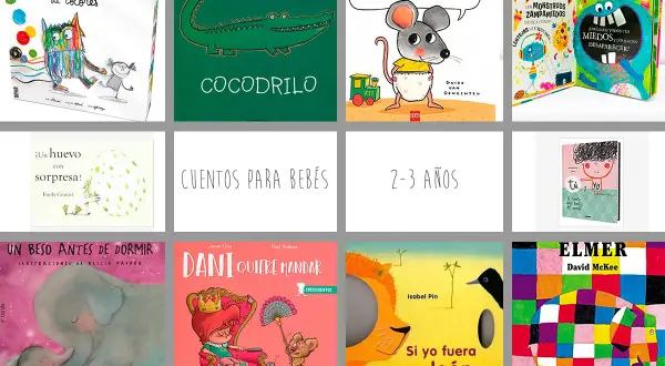 Colección de **cuentos para niños de 2 años** y bebés, con ilustraciones coloridas de monstruos, animales y niños.