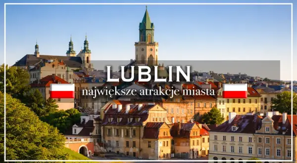 Lublin: co zobaczyć w jeden dzień? Panorama Starego Miasta z wieżą zamkową i kamienicami.