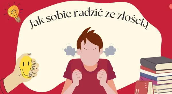 Chłopiec zły, dymi mu z uszu. Jak rozładować złość? Pomaga uśmiechnięta buźka i książki.