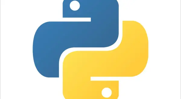 Logo Python bleu et jaune. Utile pour apprendre à python remove space from string.