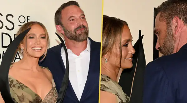Jennifer Lopez i jej mąż Ben Affleck na czerwonym dywanie.
