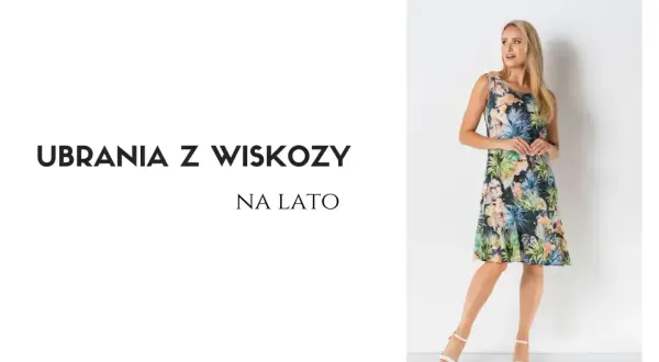 Kobieta w letniej sukience z wiskozy, która świetnie oddycha. Idealna na upalne dni.