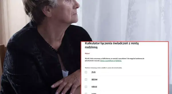 Kalkulator renty rodzinnej po ojcu z KRUS. Starsza kobieta w żałobie szuka informacji o świadczeniach.