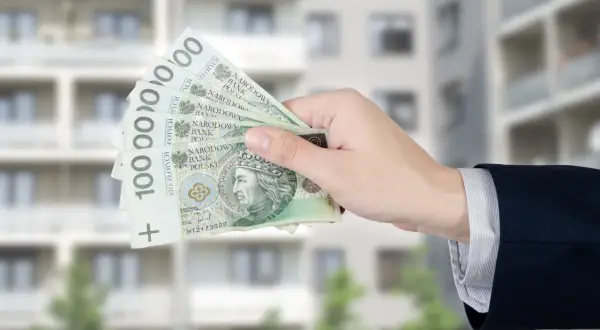 Dłoń trzyma banknoty 100 zł. Zastanawiasz się, ile wynosi dodatek mieszkaniowy?