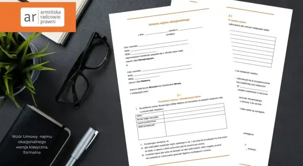Wzór umowy najmu okazjonalnego, pomocny przy pisaniu podania o wynajem mieszkania. Dokument zawiera kluczowe informacje dla wynajmującego i najemcy.