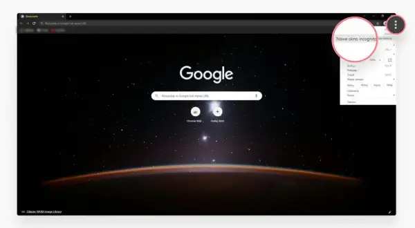 Nowe okno incognito w Chrome. Przeglądaj sieć anonimowo, bez zapisywania historii.