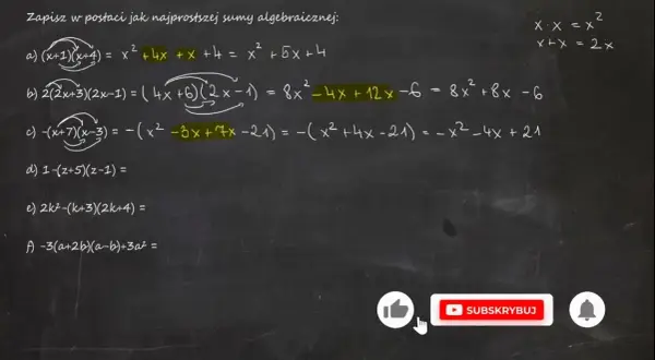 Jak zapisać w postaci jak najprostszej sumy algebraicznej? Proste kroki!