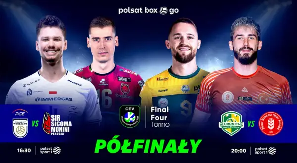 Siatkówka mężczyzn liga mistrzów: półfinały w Toruniu. Zmierzą się Projekt Warszawa z Sir Sicoma Monini Perugia i Aluron CMC z Ziraat Bankasi.