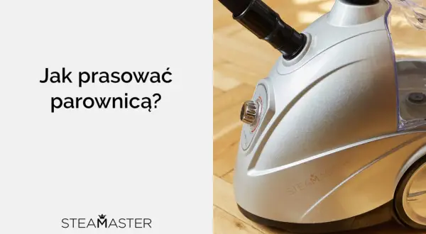 Dowiedz się, jak prasować parownicą, by ubrania wyglądały jak nowe. Srebrna parownica Steamaster gotowa do pracy.