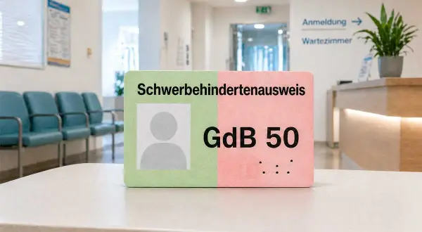 Schwerbehindertenausweis mit GdB 50, der Vorteile bei der Krankenkasse und im Alltag sichert.
