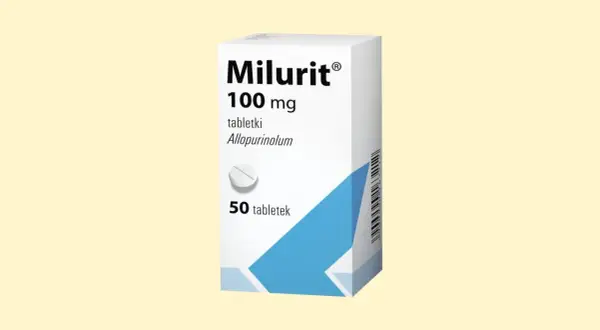 Milurit 100 mg, tabletki z allopurinolem, 50 sztuk. Stosowany w leczeniu dny moczanowej i hiperurykemii.