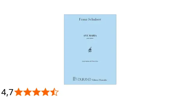 Nuty "Ave Maria" Franza Schuberta w transkrypcji Franza Liszta na fortepian. Wydanie Durand Editions Musicales.