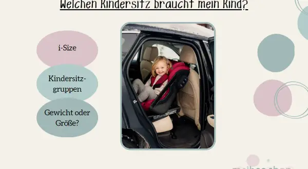 Ein fröhliches Kind sitzt in einem roten Kindersitz im Auto. Die Frage "wie alt darf ein Kindersitz sein?" wird durch i-Size, Gruppen und Gewicht/Größe beantwortet.