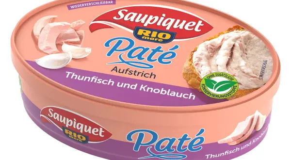 Saupiquet Paté Thunfisch und Knoblauch: Ein italienischer Brotaufstrich, der nach Meer und Knoblauch duftet.