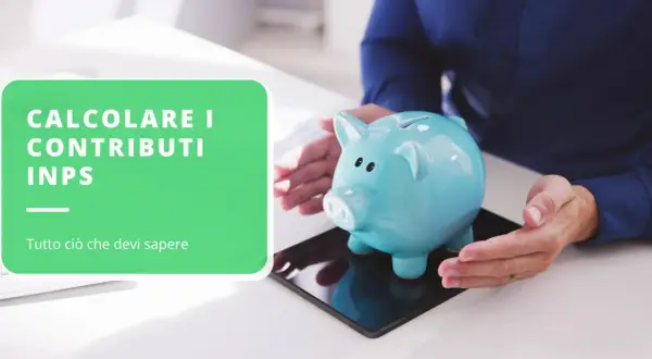 Calcolare i contributi figurativi INPS: una guida per capire come funzionano e cosa sono, con un salvadanaio azzurro a simboleggiare il risparmio.
