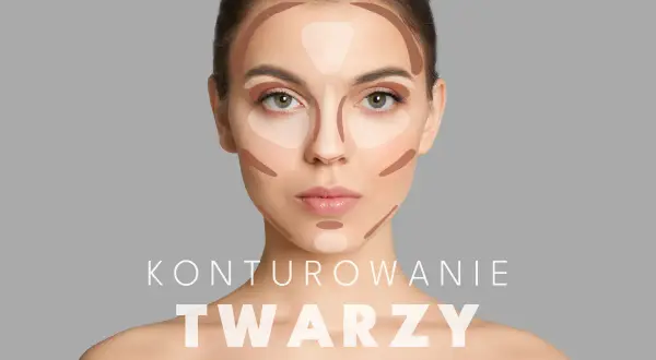 Modelka prezentuje techniki konturowania twarzy. Ciemniejsze i jaśniejsze tony podkreślają rysy.