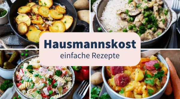 Bratkartoffeln, Reis mit Pilzen, Nudelsalat und ein deftiger Eintopf – so lecker kann Hausmannskost sein. Was koche ich morgen?