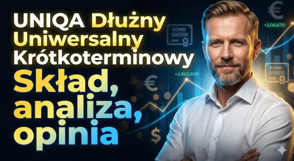 Mężczyzna w białej koszuli, analiza UNIQA Dłużny Uniwersalny Krótkoterminowy, wsparcie finansowe.